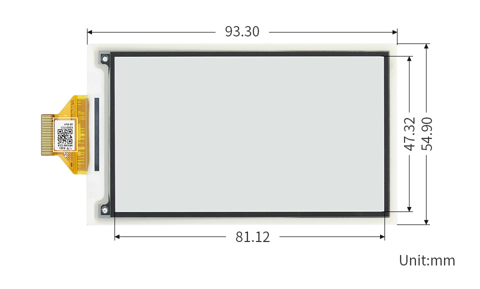 3.7英寸电子墨水屏尺寸