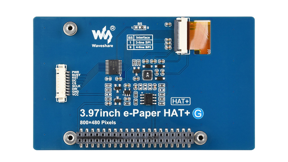 3.97 英寸红黄黑白四色电子墨水屏带模块版本背面