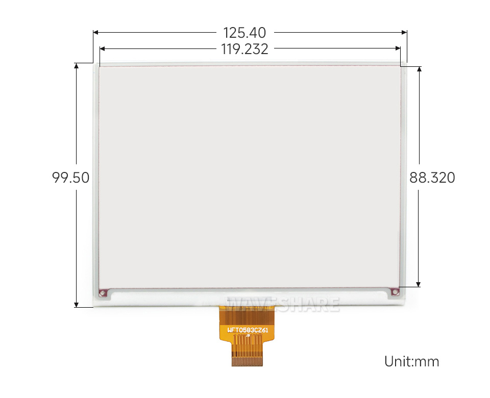 5.83英寸电子墨水屏尺寸