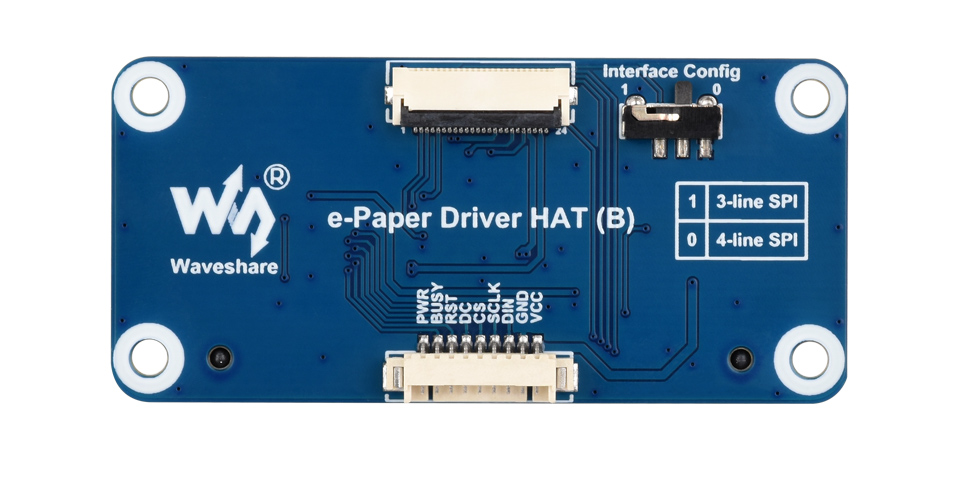5 英寸电子墨水屏 SPI 控制接口，可接入多种主控板