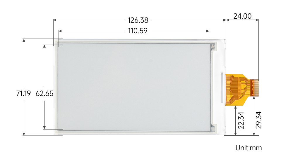 5 英寸电子墨水屏尺寸