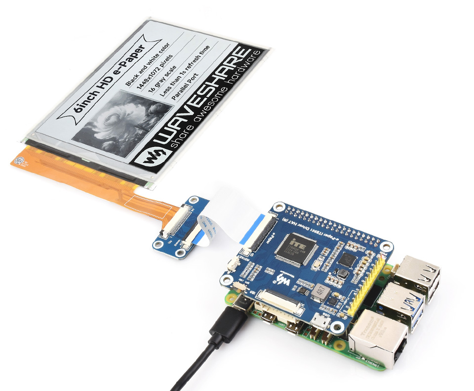 6英寸电子墨水屏SPI控制接口