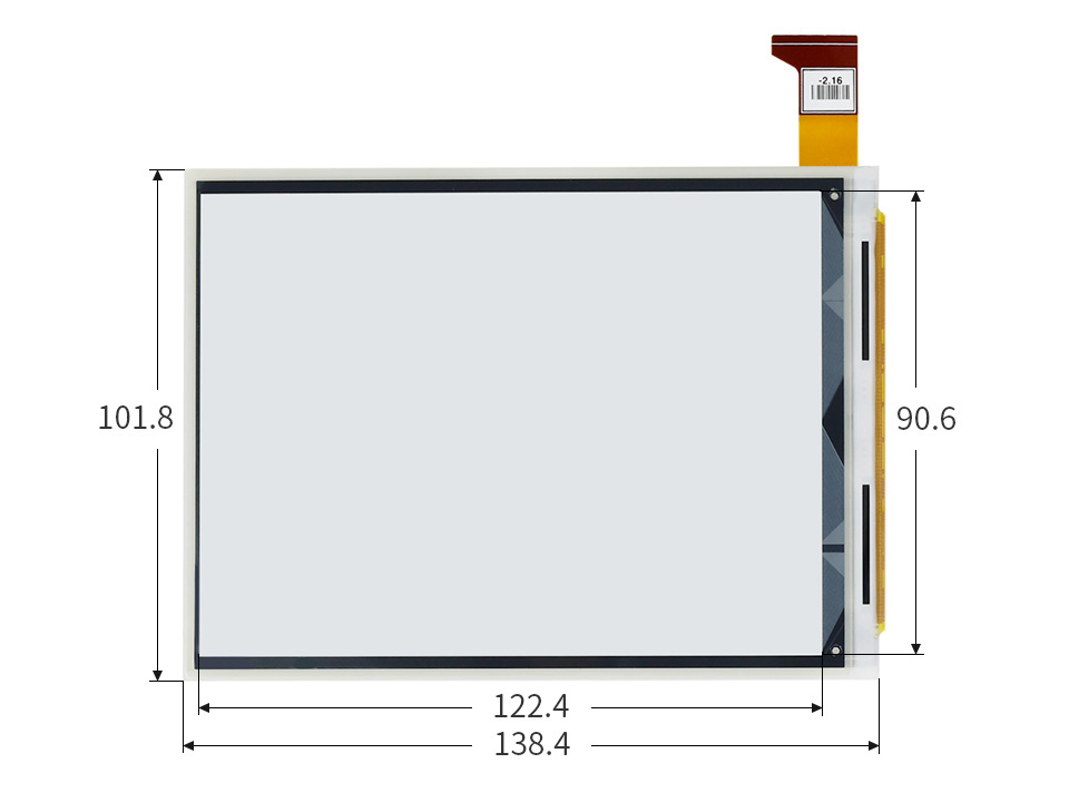 6英寸高清电子墨水屏尺寸
