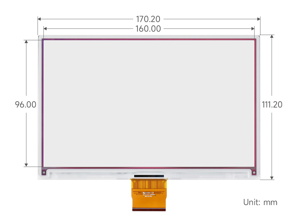 7.3 英寸电子墨水屏尺寸