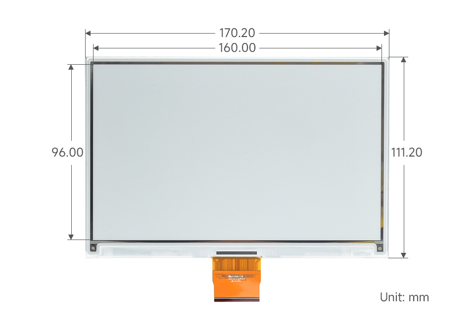 7.3 英寸电子墨水屏尺寸