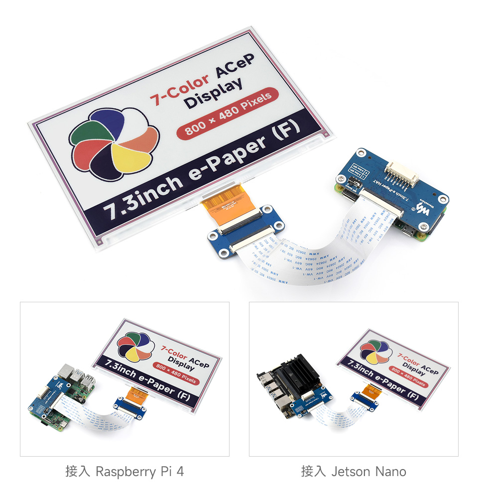 7.3 英寸 7 彩色电子墨水屏模块
