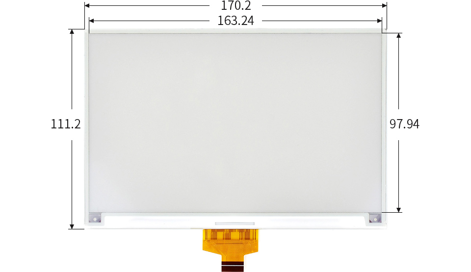 树莓派7.5英寸墨水屏尺寸