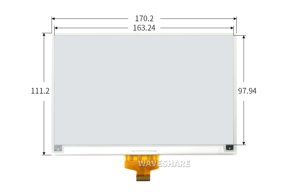 树莓派7.5英寸墨水屏尺寸