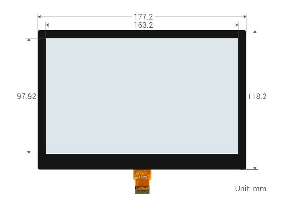 7.5 英寸电子墨水屏尺寸