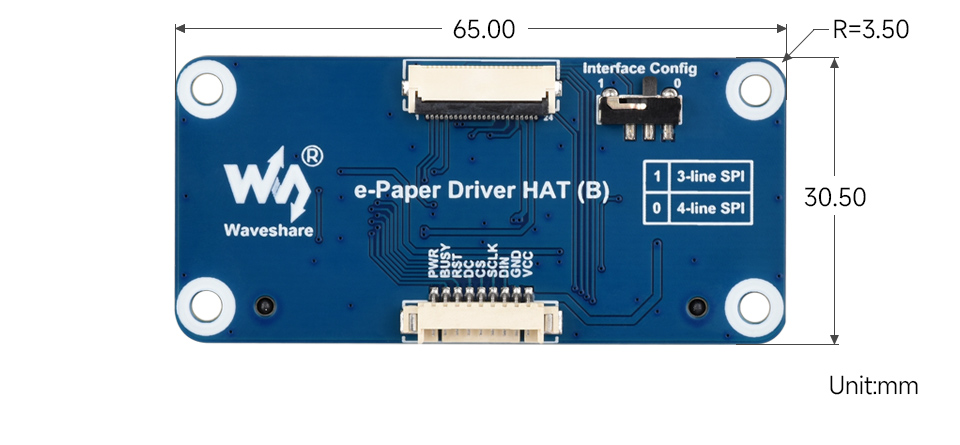 7.5 英寸电子墨水屏模块尺寸