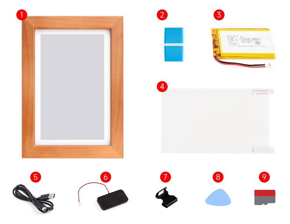 7.3 英寸E6彩色墨水屏电子相框配置清单