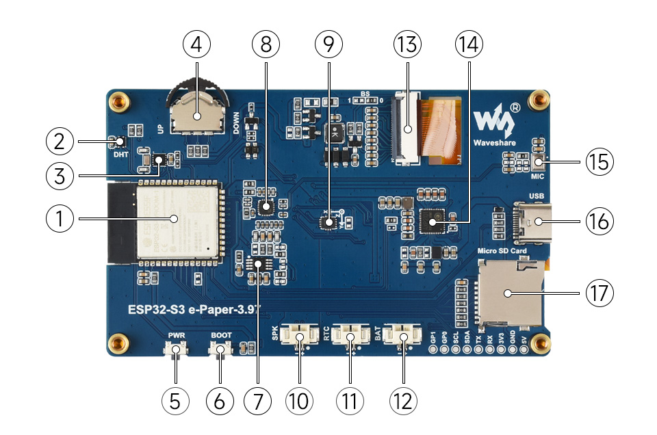 ESP32-S3 3.97 英寸墨水屏开发板资源简介