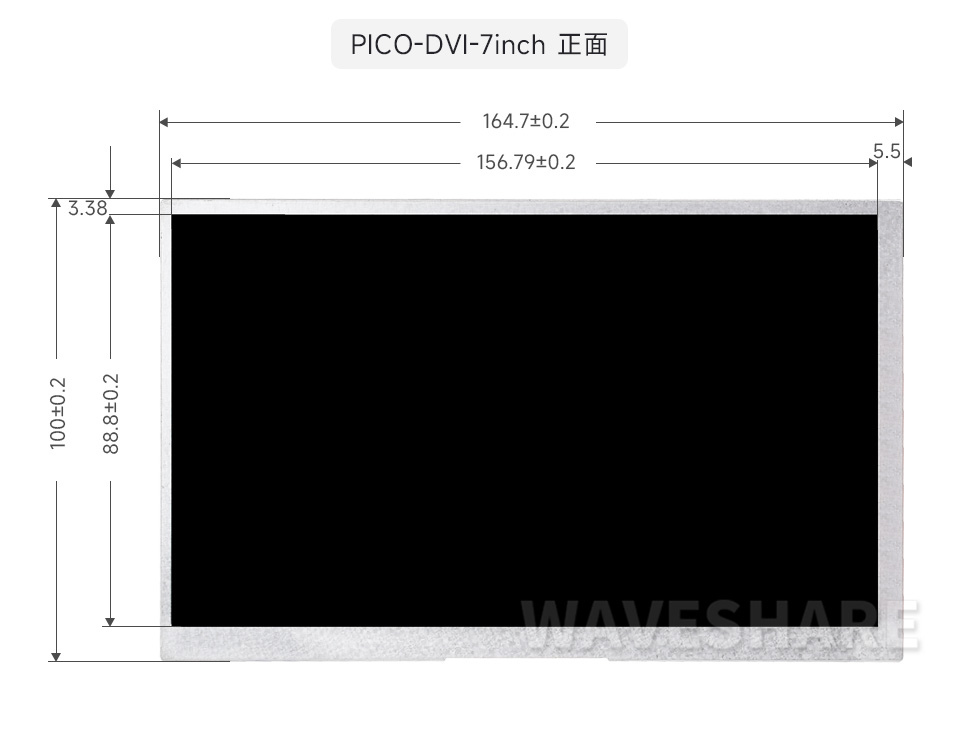DVI 接口 Pico 扩展板尺寸