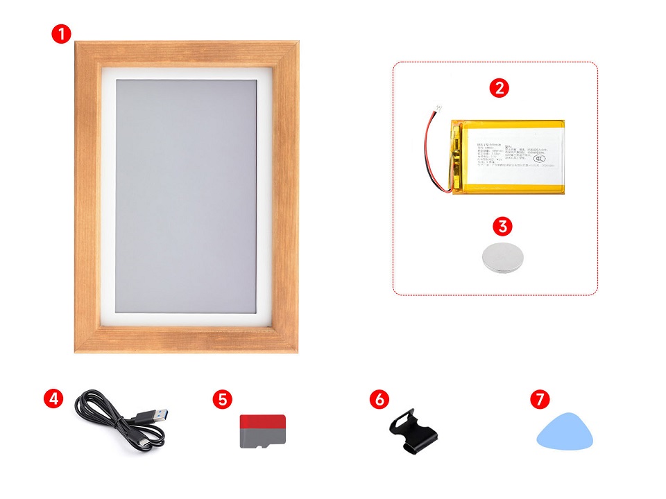 7.3 英寸彩色墨水屏电子相框配置清单