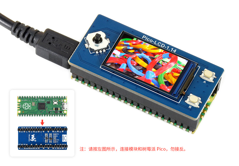 1.14 英寸pico电子墨水屏模块基于树莓派 Pico 接口设计