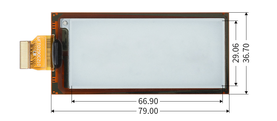 2.9 英寸 LCD Pico 扩展板外形尺寸