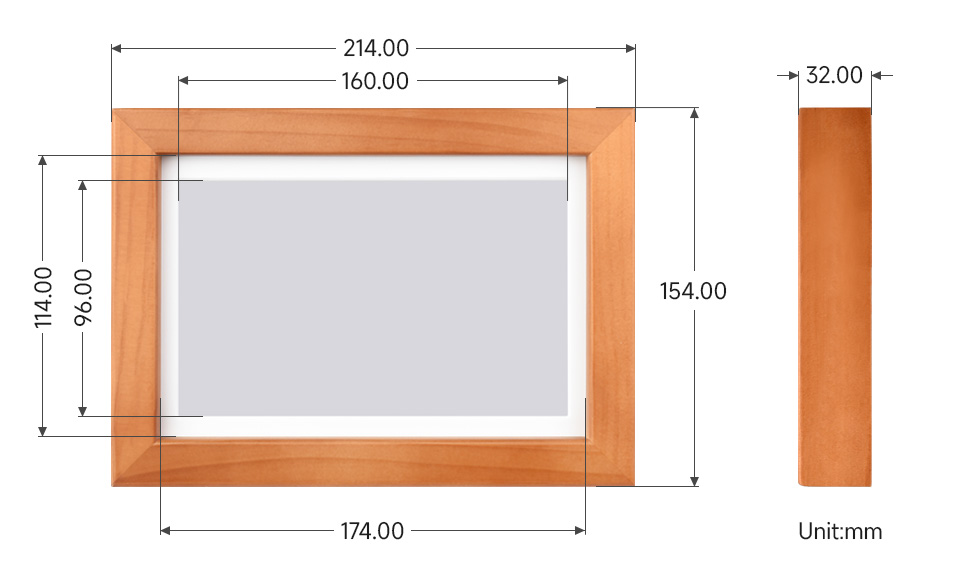 7.3 英寸彩色墨水屏电子相框尺寸