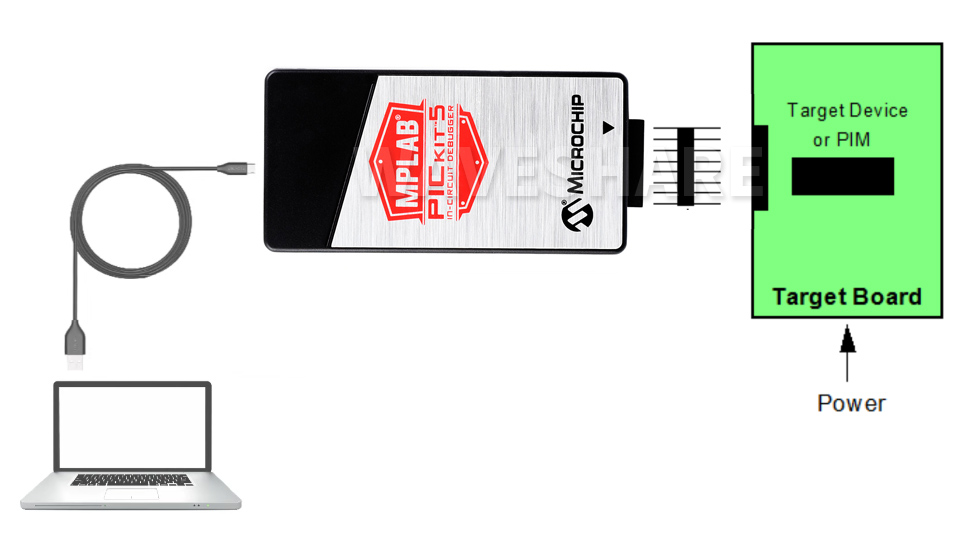 PICkit 5 带有板上调试电路的器件