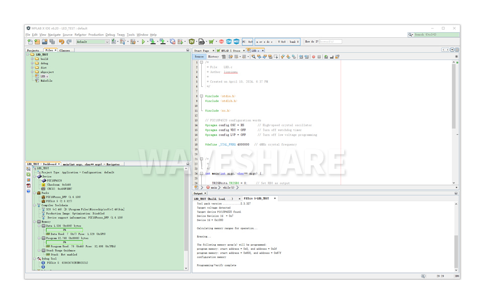 PICkit 5 MPLAB X IDE 软件烧录