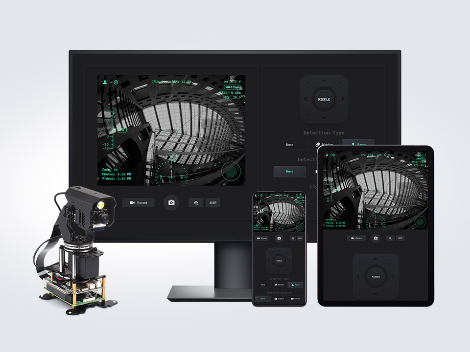 大扭矩360°全向二维云台 简单易用的跨平台 Web App 控制