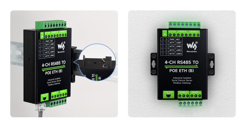 工业隔离 RS485 四串口服务器导轨式串口服务器