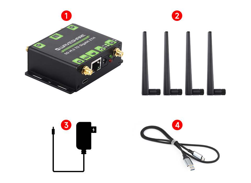5G M.2 TO Gigabit ETH 配置清单