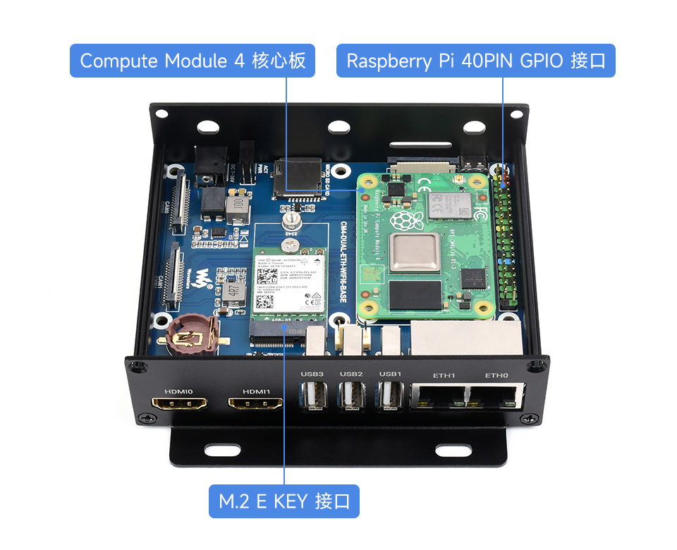 CM4 计算模块迷你主机机箱内部构造