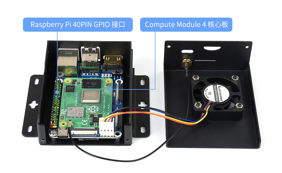 CM4 计算模块迷你主机机箱内部构造