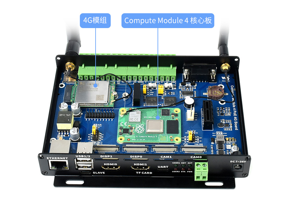 CM4 PoE Board 金属磨砂外壳机箱内部构造<