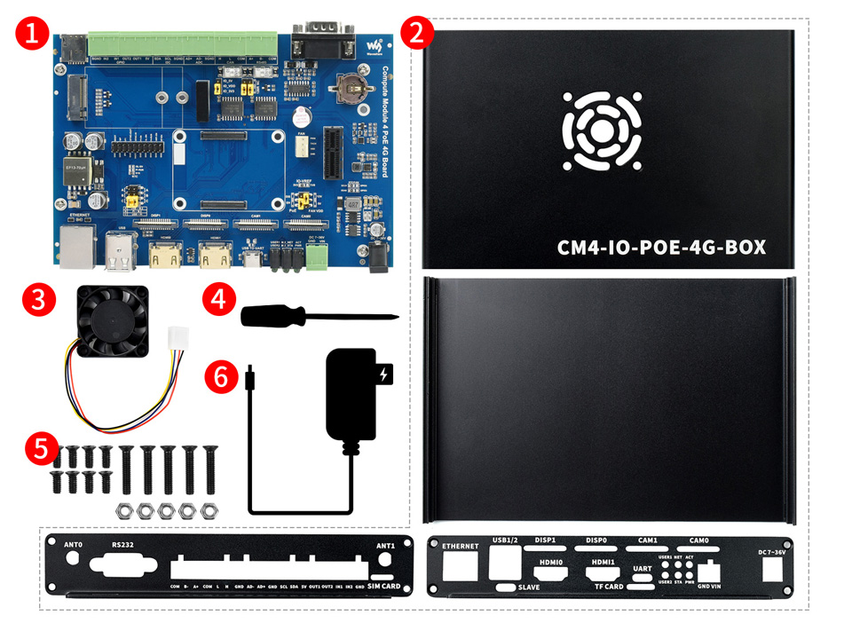 CM4 PoE Board 金属磨砂外壳配置清单