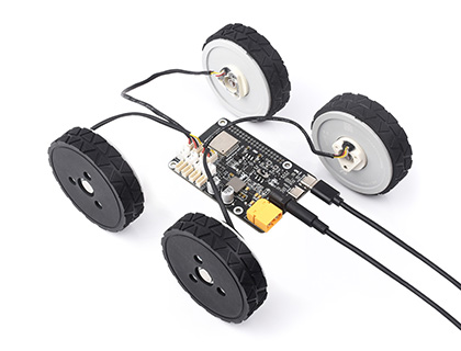 直驱伺服轮毂电机驱动板驱动四个DDSM210轮毂电机