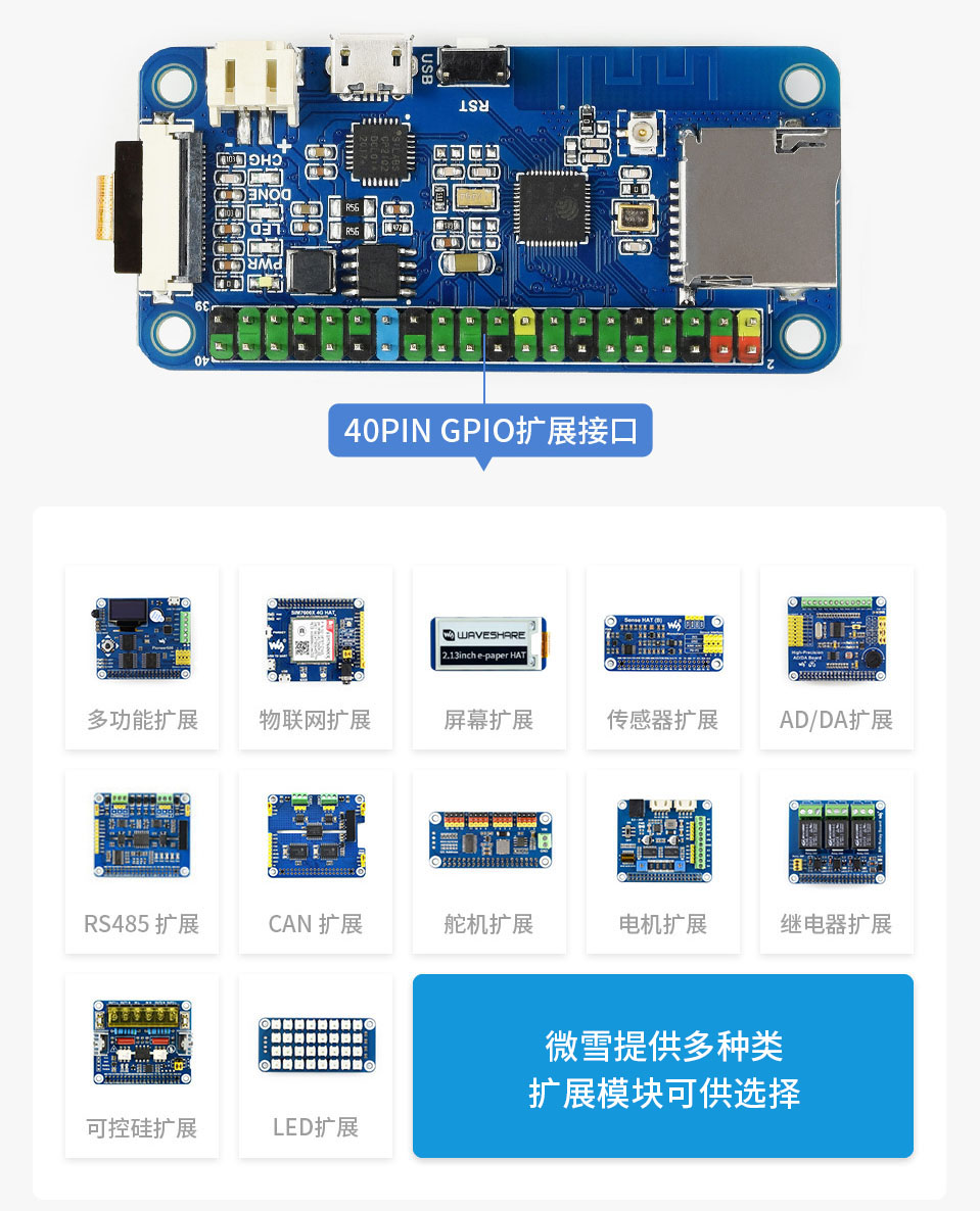 ESP32 开发板支持多种树莓派外围模块
