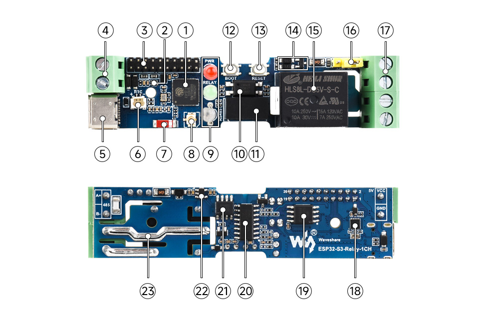 ESP32-S3 工控板 工业级 1 路 Wi-Fi 网络继电器资源简介