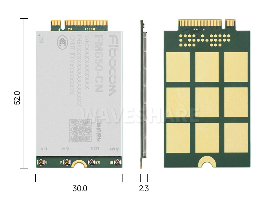 广和通 FM650-CN 物联网 5G 模组产品尺寸