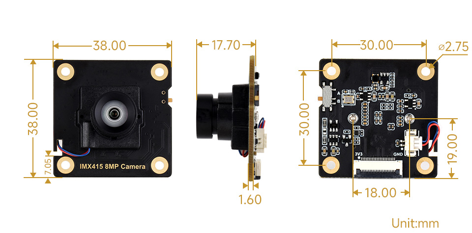 IMX415 8MP Camera (A) 产品尺寸