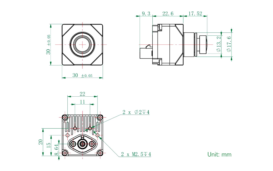 ISX031 GMSL 摄像头产品尺寸