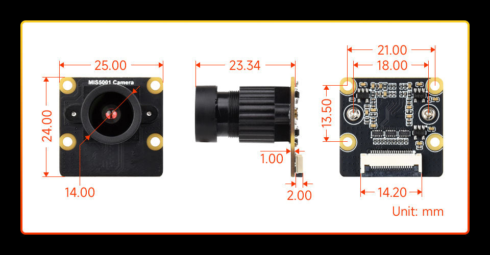 MIS5001 5MP Camera 产品尺寸