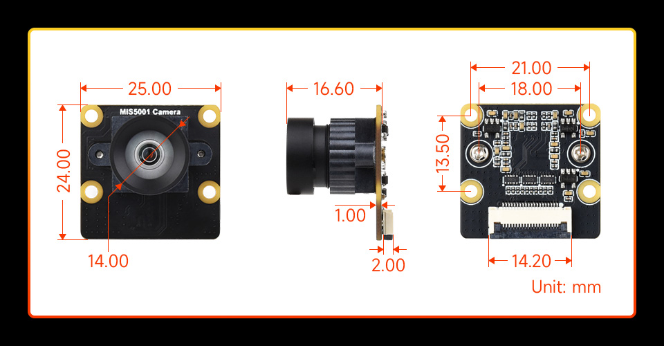 MIS5001 5MP Camera 产品尺寸