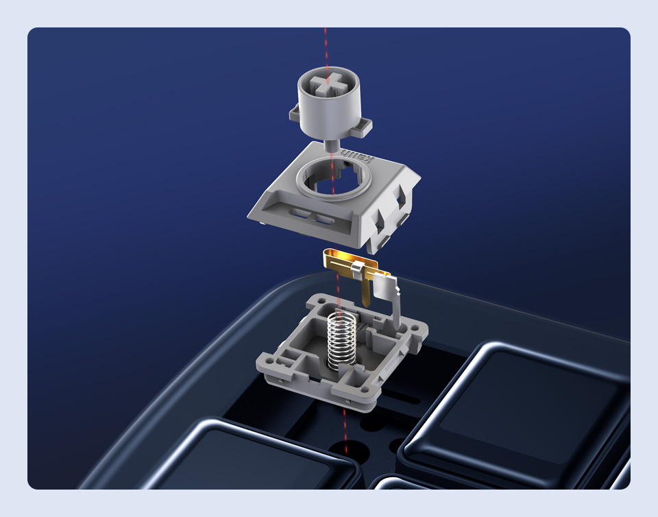 Waveshare MK10 多功能 AI 语音控制面板采用机械轴体，手感更出色