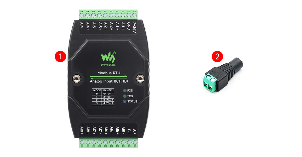 Modbus RTU Analog Input 8CH (B) 配置清单