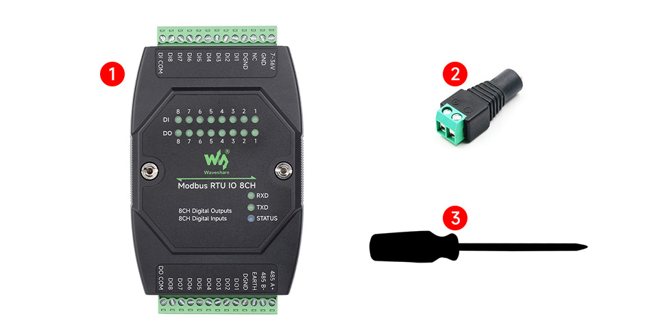 Modbus RTU IO 8CH 配置清单