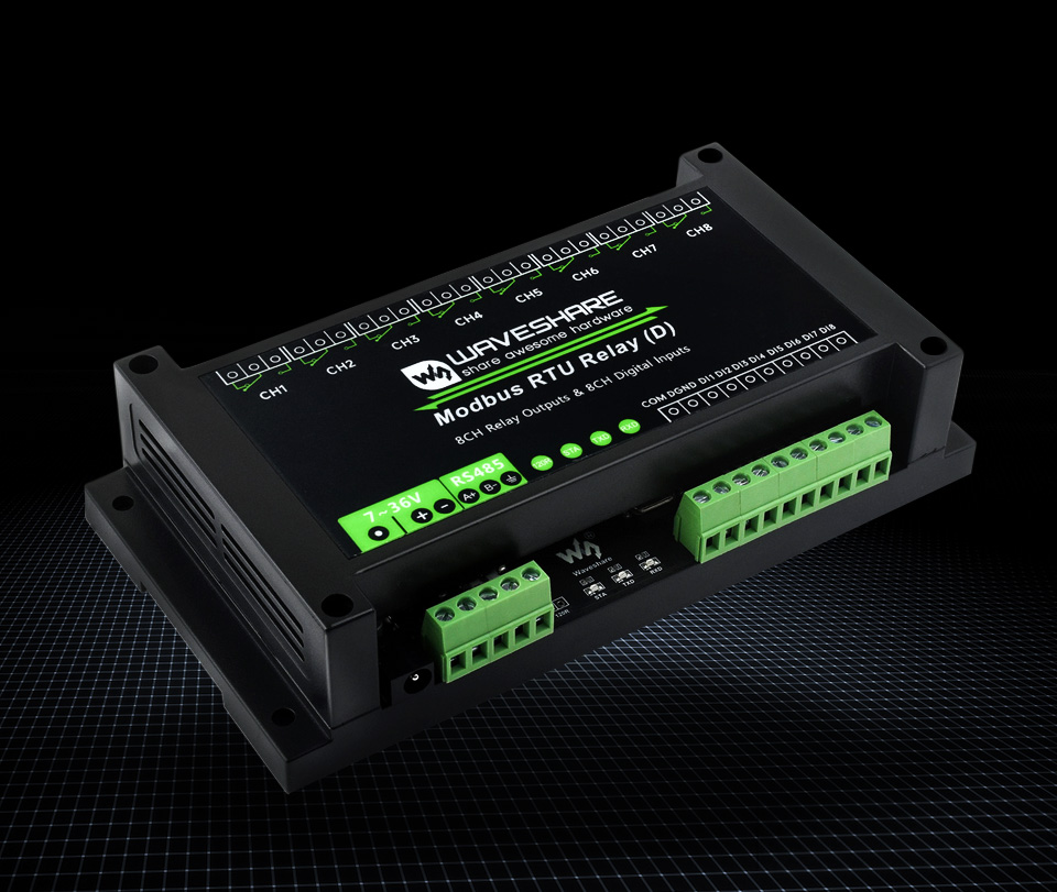 8 路 RS485 带开关输入继电器模块