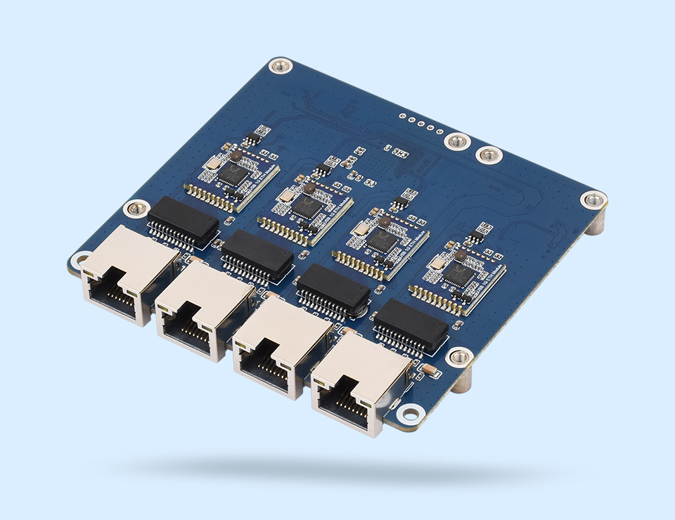 PCIe 转 4 通道网口转接板