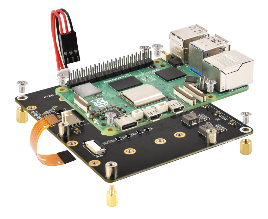 树莓派 5 PCIe 转 M.2 转接板产品尺寸