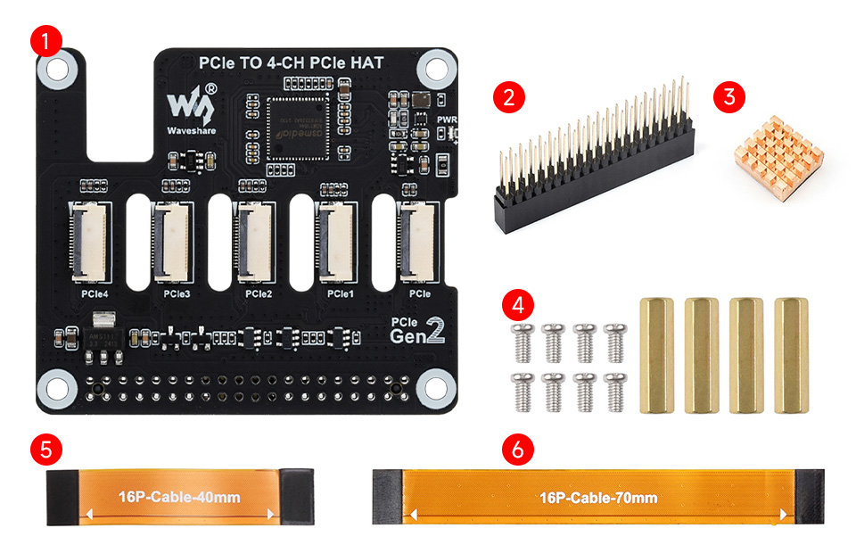 树莓派5 PCIe转双通道M.2转接板产品尺寸