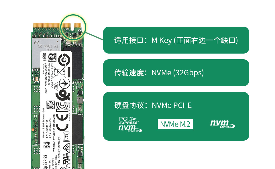 PCI-E 转 M.2 转接卡高速读写