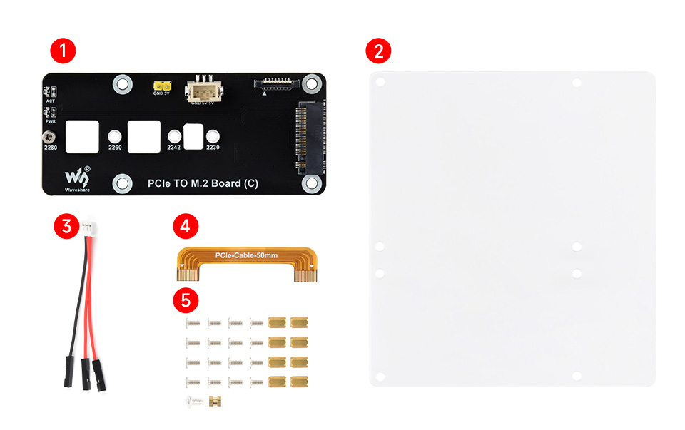PCIe TO M.2 Board (C) 配置清单