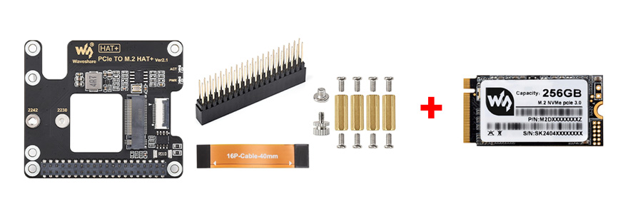 树莓派 5 PCIe 转 M.2 转接板基础套餐