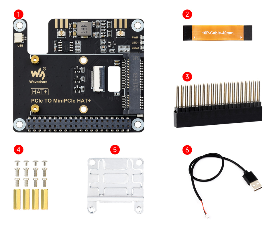 PCIe-TO-M.2-USB-HAT+ 配置清单