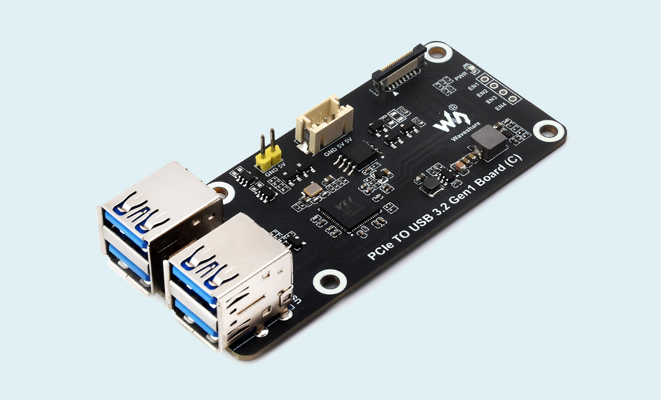 树莓派5转四口USB3.2扩展卡